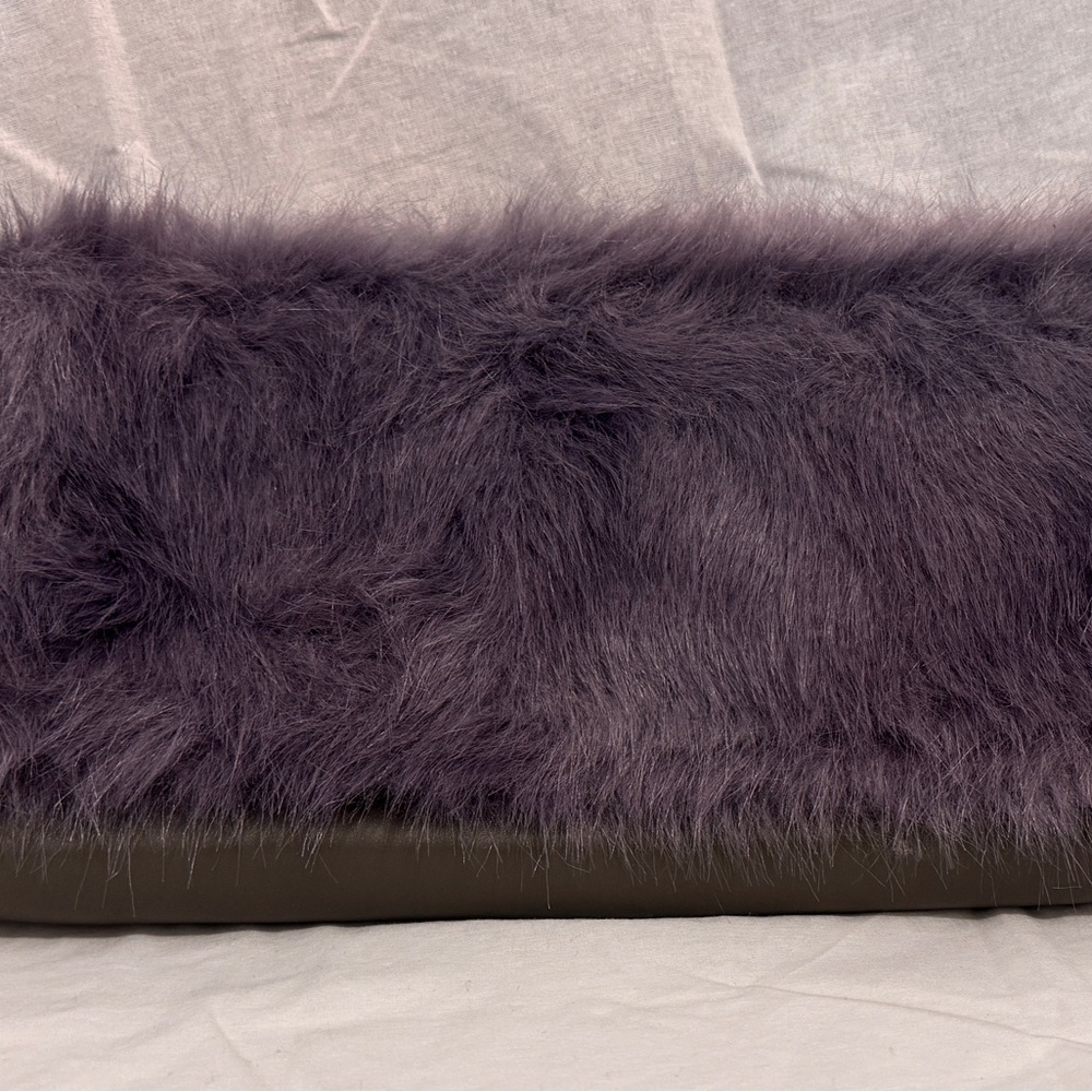 French Connection Purple Faux Fur Clutch